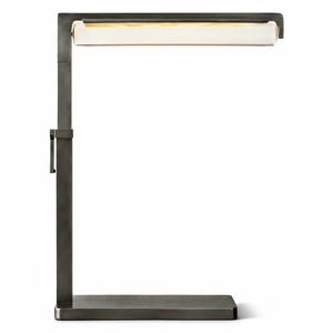Audobos Glass Task Table Lamp - Studio White Background Matte Black | HoaiLamp