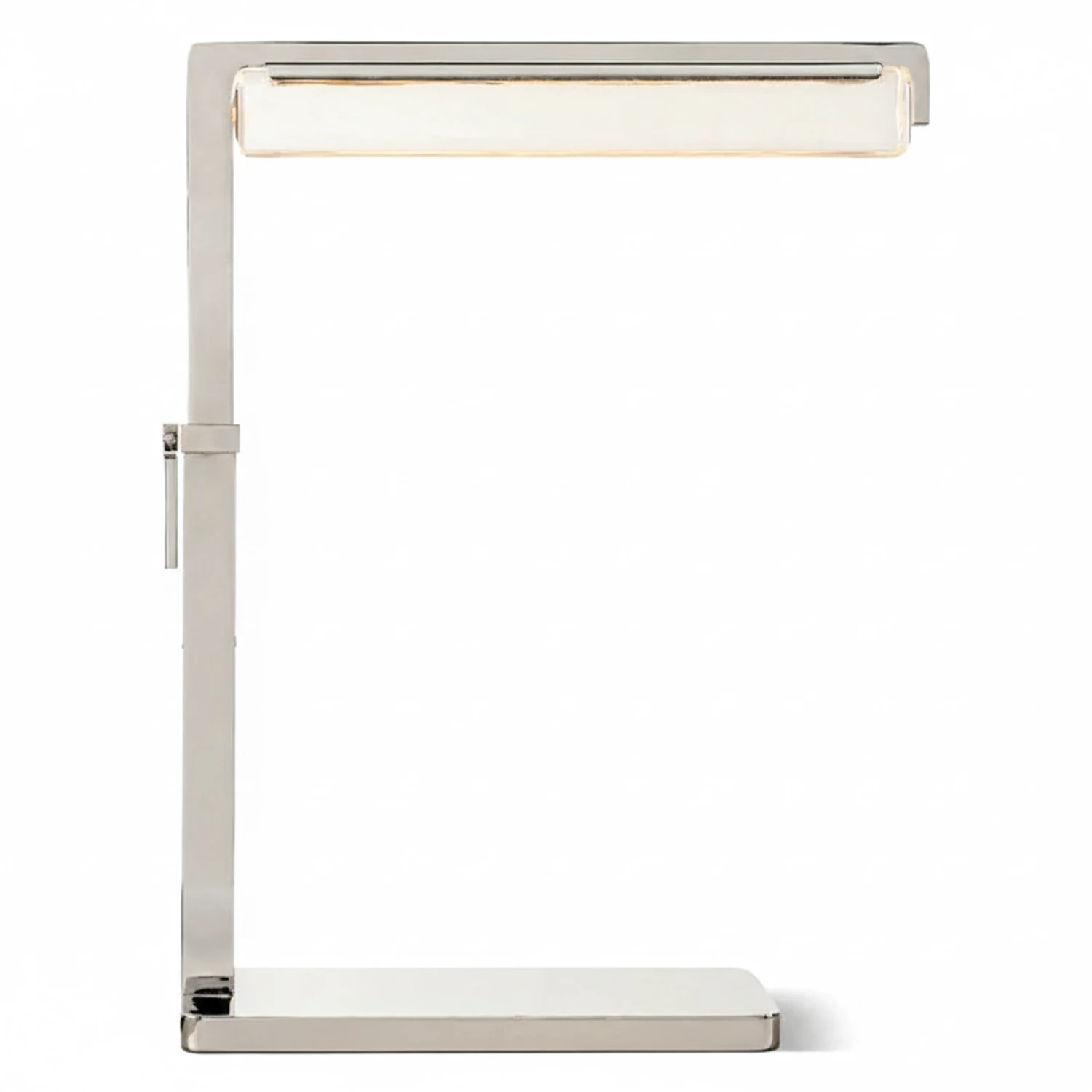 Audobos Glass Task Table Lamp - Studio White Background Satin Nickel | HoaiLamp