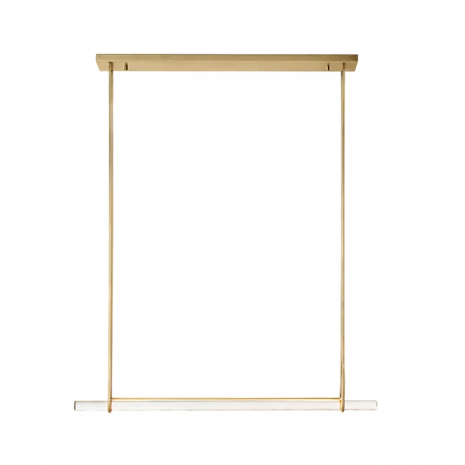 Audubon Crystal-Glow Multi-Bar Linear Chandelier - Studio White Background Brushed Gold Single Bar Long Version | HoaiLamp