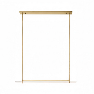 Audubon Crystal-Glow Multi-Bar Linear Chandelier - Studio White Background Brushed Gold Single Bar Long Version | HoaiLamp