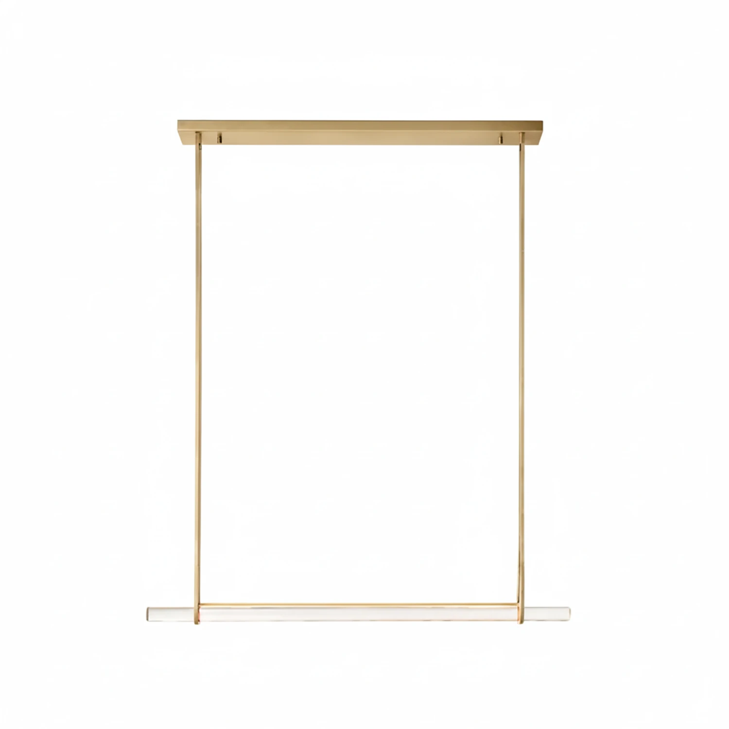 Audubon Crystal-Glow Multi-Bar Linear Chandelier - Studio White Background Brushed Gold Single Bar Short Version | HoaiLamp