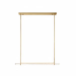 Audubon Crystal-Glow Multi-Bar Linear Chandelier - Studio White Background Brushed Gold Single Bar Short Version | HoaiLamp