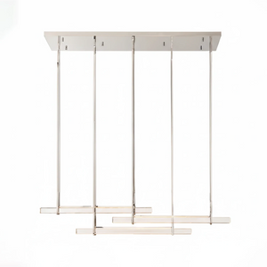 Audubon Crystal-Glow Multi-Bar Linear Chandelier - Studio White Background Polished Chrome Multi Bar Staggered Configuration | HoaiLamp