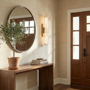 Audubonne Minimalist Crystal Column Sconce - Foyer Entryway Console Table Wooden Door | HoaiLamp