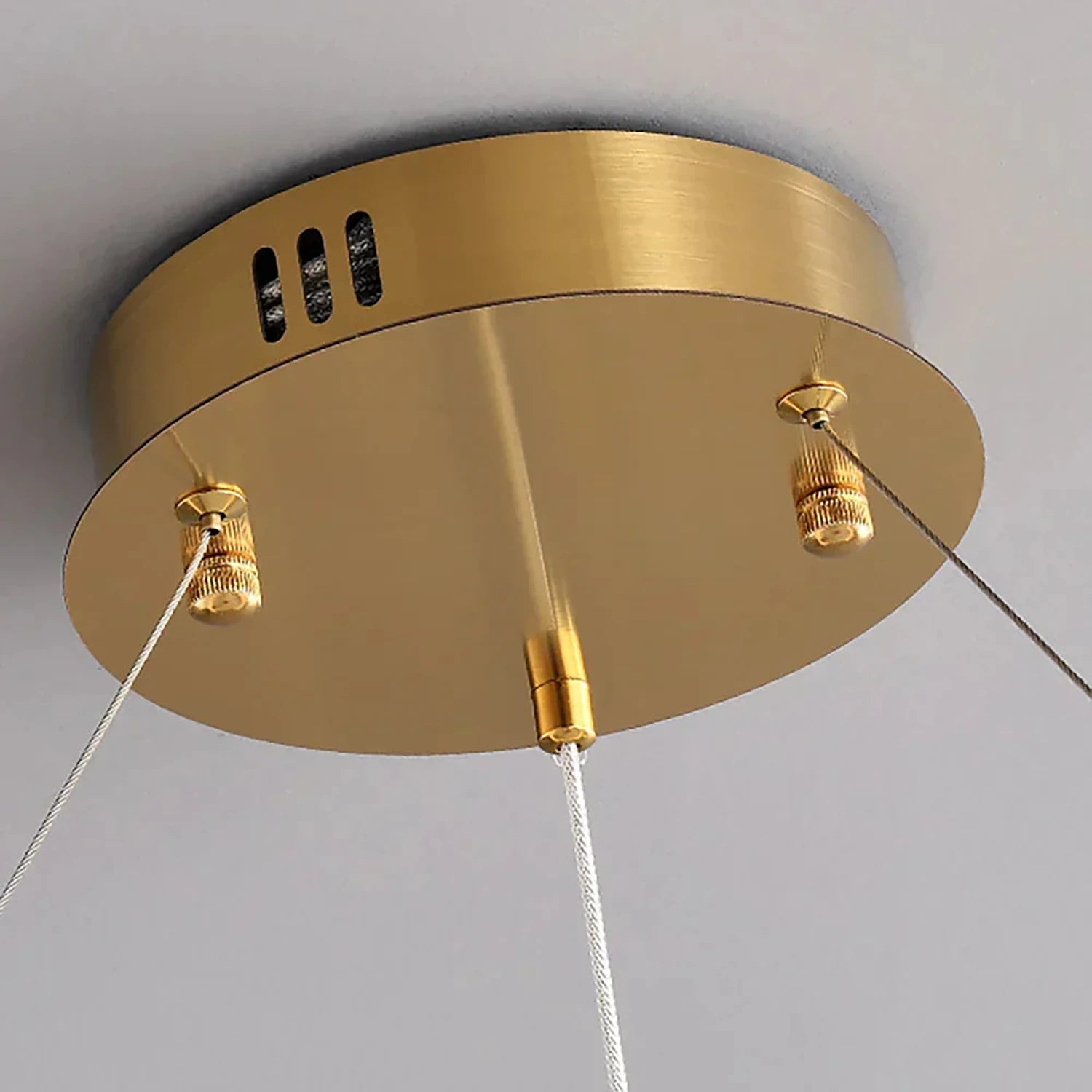 Aura Alabaster Orb Chandelier - Premium Brushed Gold Brass Ceiling Canopy Details | HoaiLamp