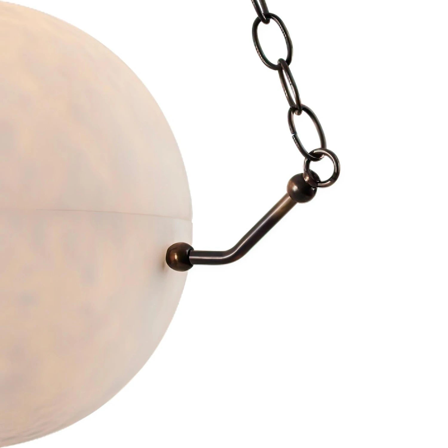 Aurelia Alabaster Sphere Suspension Pendant - Close Up Stone Hardware Joint Black Anchor Peg | HoaiLamp