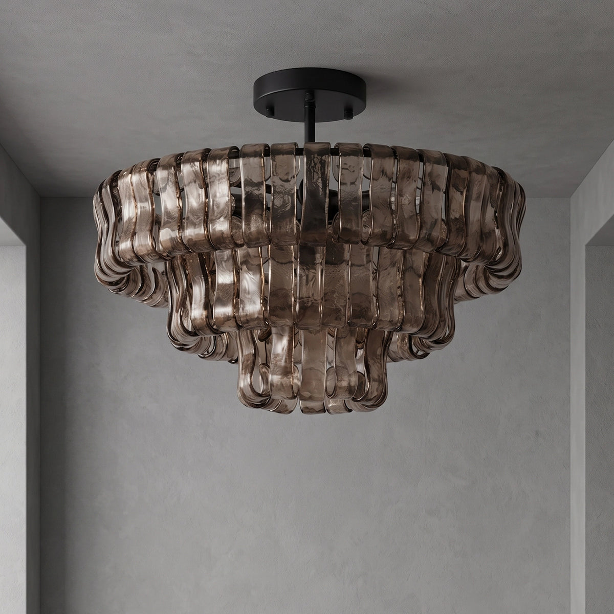 Aurelia Handcrafted Wave Ribbon Glass Ceiling Light