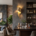 Aurelia Sculpted Brass Leaf Wall Sconce