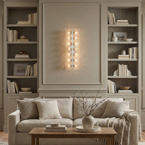 Aurora Glass Cup Sconce - Classic Living Room Built In Bookshelves Sofa | HoaiLamp