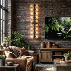 Aurora Glass Cup Sconce - Luxury Home Bar Counter Walnut Wood Paneling | HoaiLamp