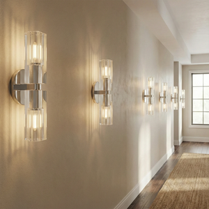 Aurora Glass Cup Sconce - Lifestyle Perspective Corridor Linear Cylinder Fixtures | HoaiLamp
