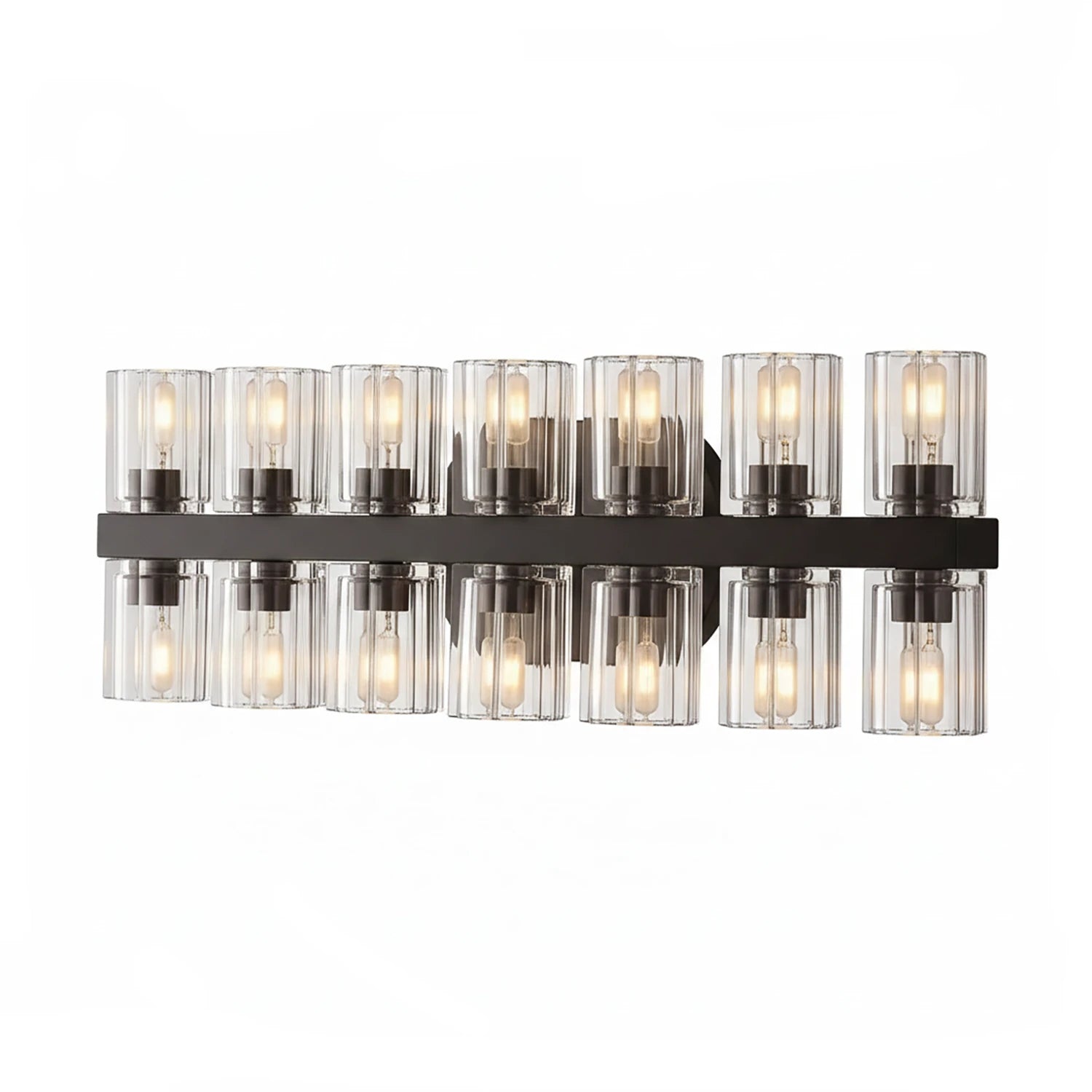 Aurora Glass Cup Sconce - Studio White Background Horizontal Multi Light Matrix Black | HoaiLamp