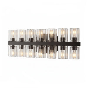Aurora Glass Cup Sconce - Studio White Background Horizontal Multi Light Matrix Black | HoaiLamp