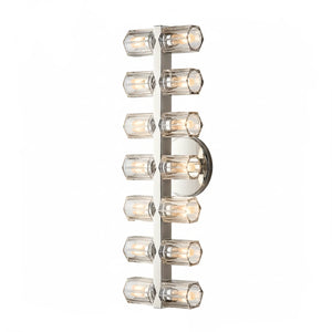 Aurora Glass Cup Sconce - Studio White Background Vertical Multi Light Matrix Chrome | HoaiLamp