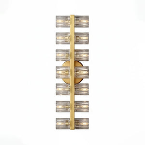 Aurora Glass Cup Sconce - Studio White Background Vertical Multi Light Matrix Gold | HoaiLamp