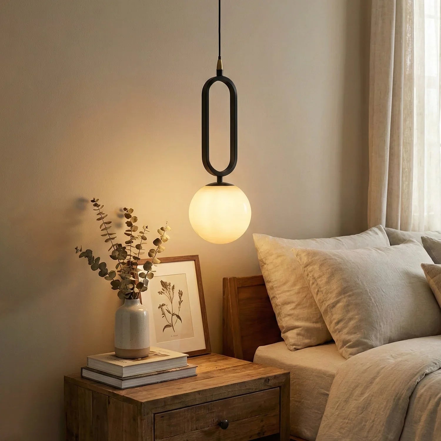 Ball Alabaster Oval Ring Pendant Lamp