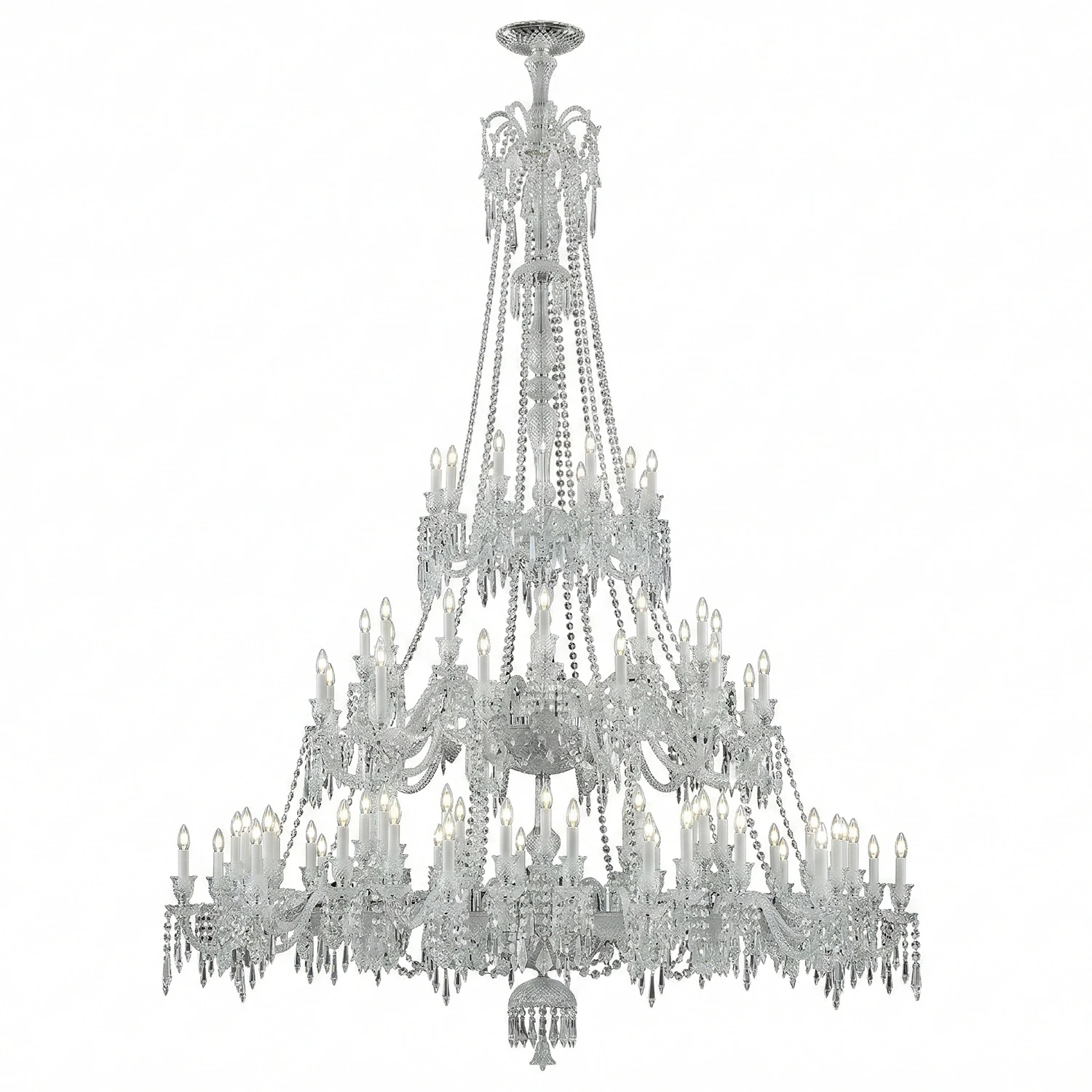 Brilliant Starry Crystal Chandelier - Towering Spire Crystal Arrangement | HoaiLamp