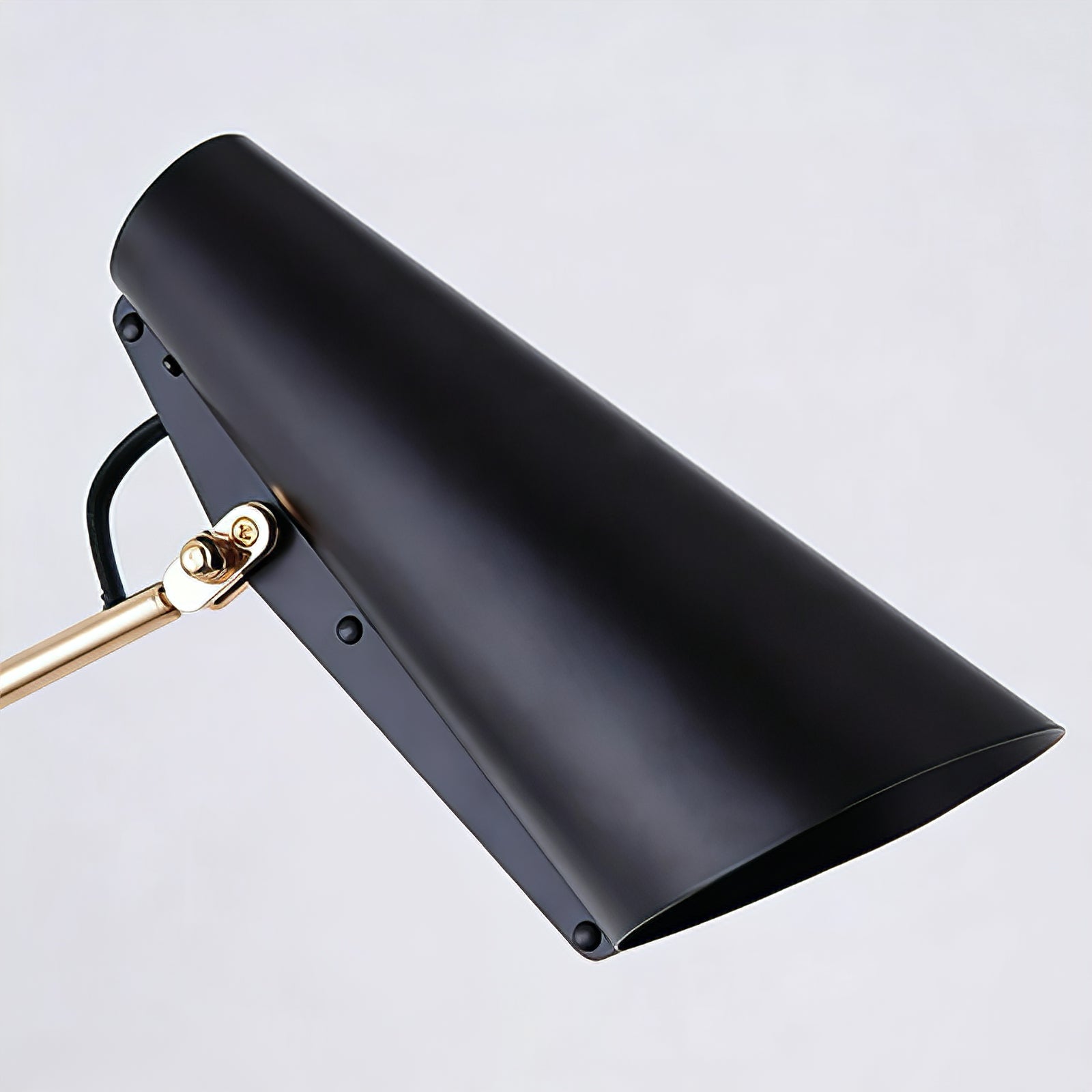 Birdy Adjustable Wall Lamp - Matte Black Asymmetric Conical Shade Close-Up | HoaiLamp