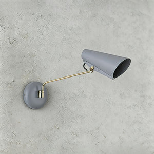 Birdy Adjustable Wall Lamp - Pastel Blue Grey Slanted Angle Architectural Display | HoaiLamp