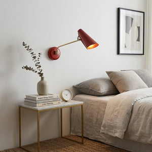 Birdy Adjustable Wall Lamp - Mid-Century Retro Red Sconce Cozy Bedroom Bedside | HoaiLamp