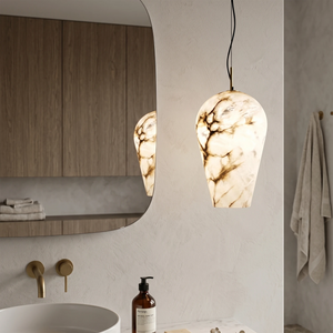 Blimp Alabaster Pendant - Modern Bathroom Vanity Accent | HoaiLamp