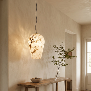 Blimp Alabaster Pendant - Warm Entryway Ambient Light | HoaiLamp
