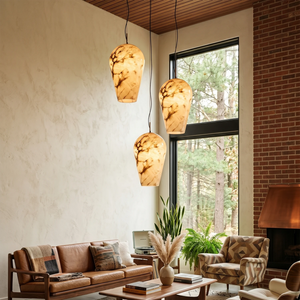 Blimp Alabaster Pendant - High Ceiling Living Room Cluster | HoaiLamp