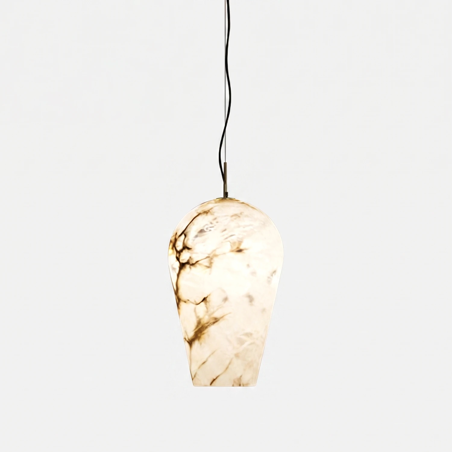 Blimp Alabaster Pendant - Studio Product Shot on White | HoaiLamp