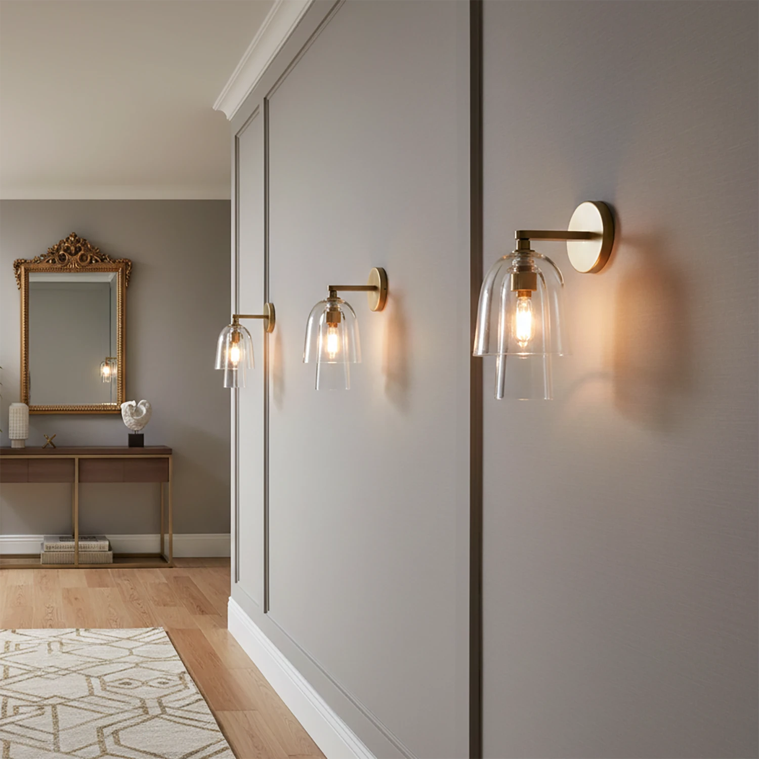 Bloomz Glass Flute Sconce - Grand Mansion Hallway Corridor Linear Placement | HoaiLamp