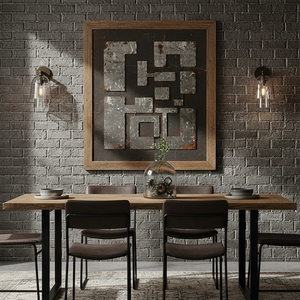 Bloomz Glass Flute Sconce - Industrial Brick Wall Dining Room Framed Art | HoaiLamp