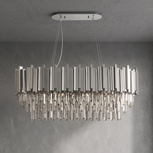 Bourbons Alphonsus Crystal Chandelier - Chrome Linear Unlit | HoaiLamp