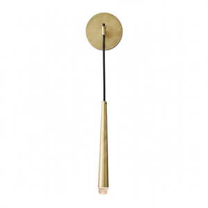Brass Spinal Tube Crystal Wall Lamp - Studio White Background Unlit Brushed Brass | HoaiLamp
