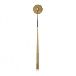 Brass Spinal Tube Crystal Wall Lamp - Studio White Background Unlit Brushed Gold | HoaiLamp