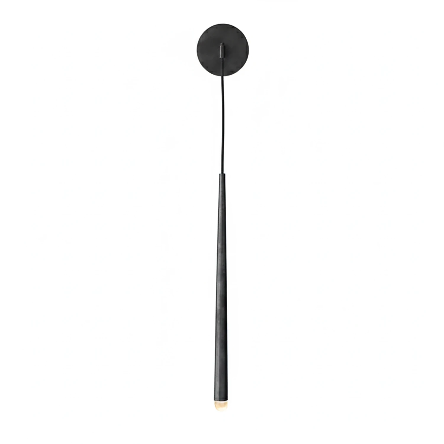 Brass Spinal Tube Crystal Wall Lamp - Studio White Background Unlit Matte Black | HoaiLamp