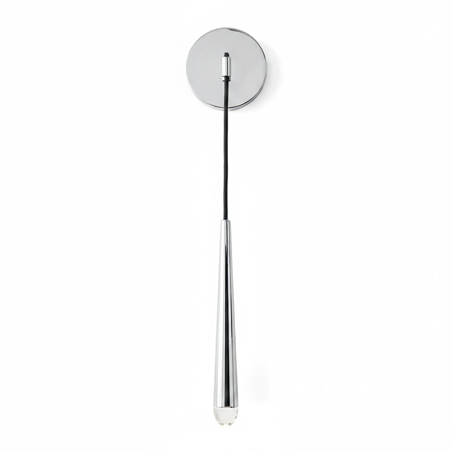 Brass Spinal Tube Crystal Wall Lamp - Studio White Background Unlit Polished Chrome | HoaiLamp
