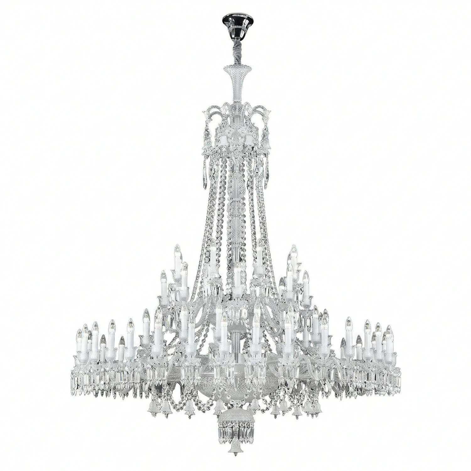 Brilliant Starry Crystal Chandelier - Elongated Glamorous Villa Pendant | HoaiLamp