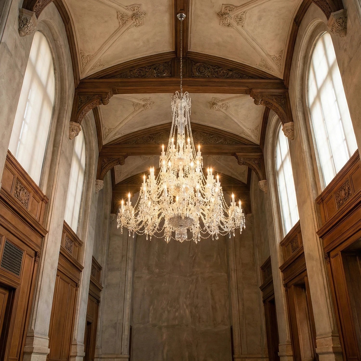 Brilliant Starry Crystal Chandelier - Grand Cathedral Ceiling Masterpiece | HoaiLamp