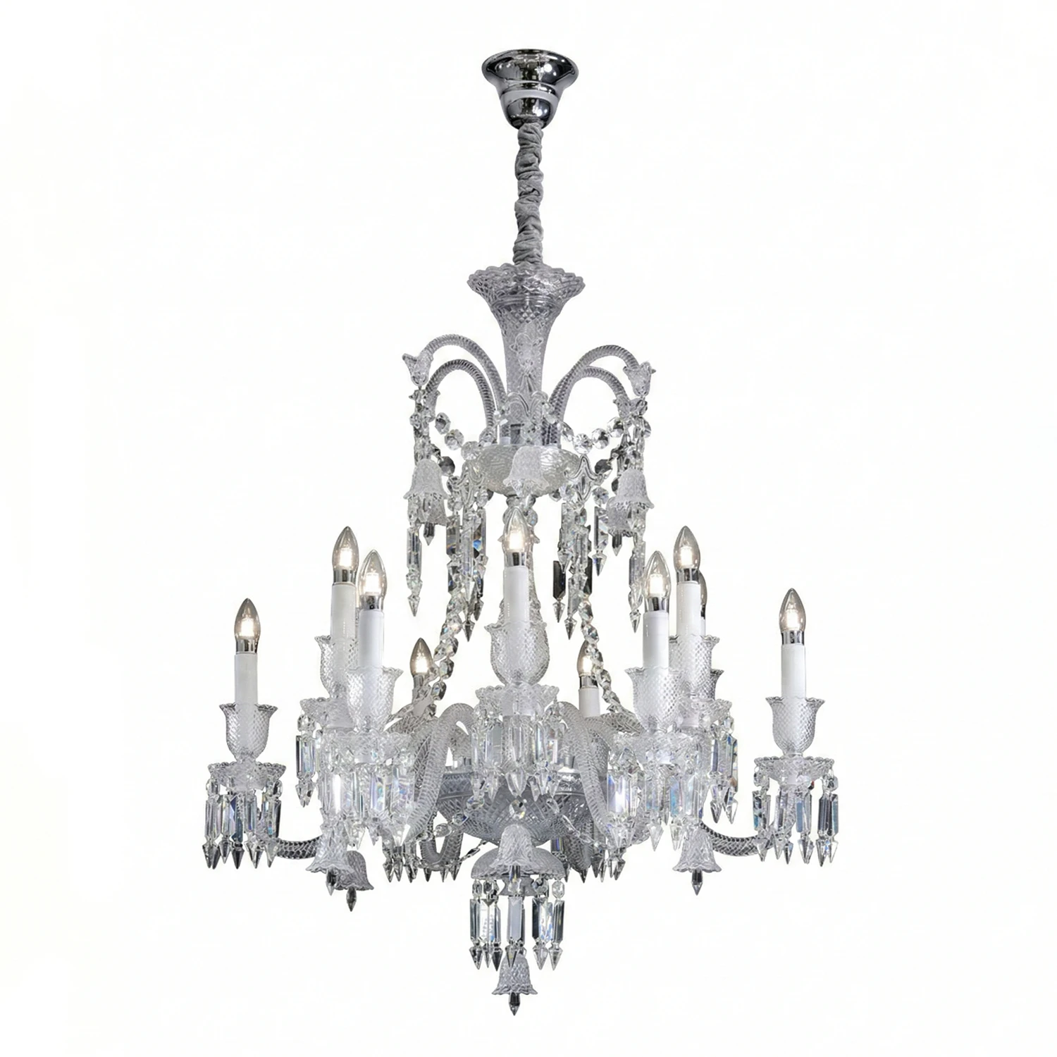 Brilliant Starry Crystal Chandelier - Elegant Double Tier Specification | HoaiLamp