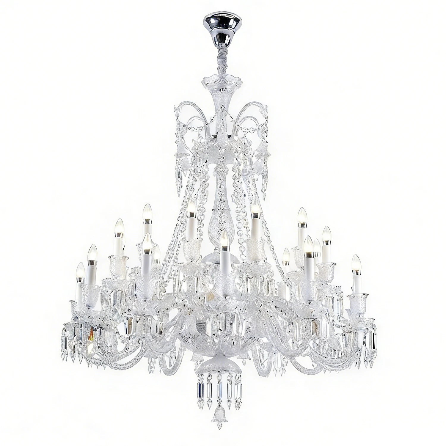 Brilliant Starry Crystal Chandelier - Tiered Cascading Waterfall Silhouette | HoaiLamp