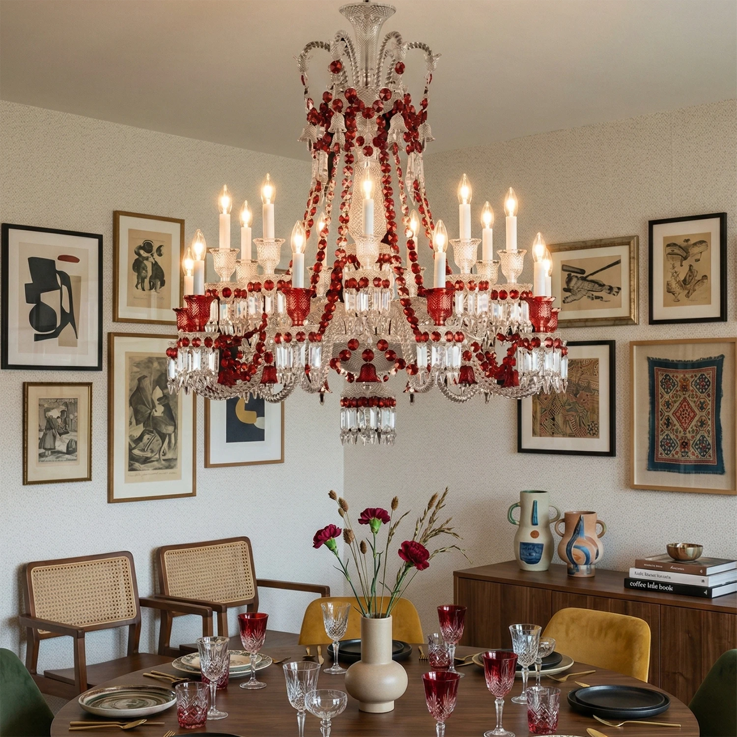 Brilliant Starry Crystal Chandelier - Contemporary Gallery Dining Decor | HoaiLamp