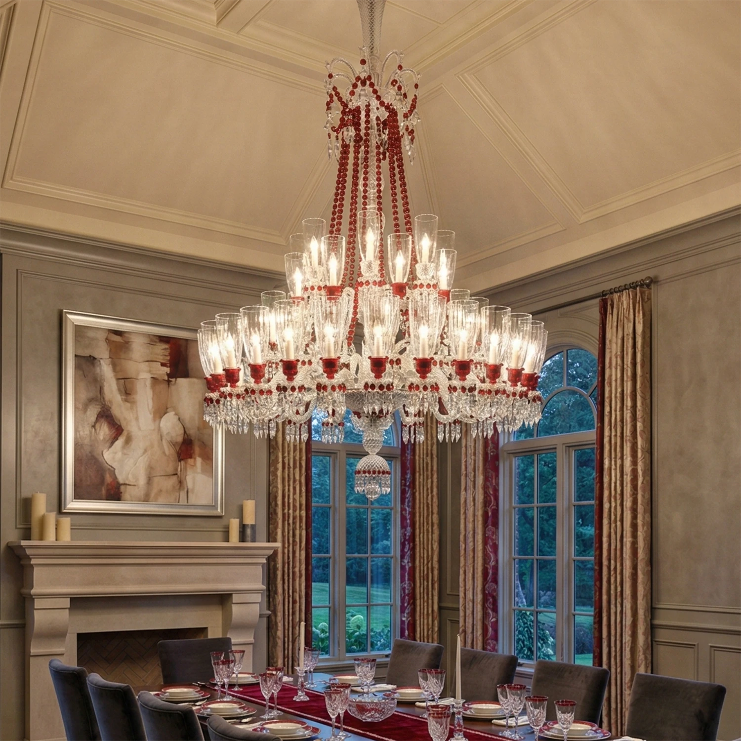 Brilliant Starry Crystal Chandelier - High-End Terrace View Banquet Lighting | HoaiLamp