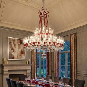 Brilliant Starry Crystal Chandelier - High-End Terrace View Banquet Lighting | HoaiLamp