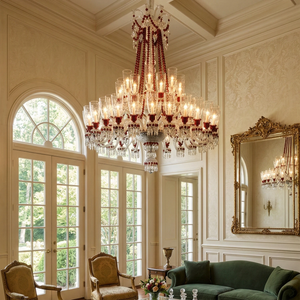 Brilliant Starry Crystal Chandelier - Arched Window Luxury Living Room | HoaiLamp