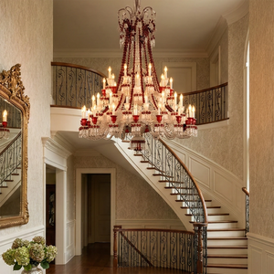 Brilliant Starry Crystal Chandelier - Modern Hallway Stairwell Elegance | HoaiLamp