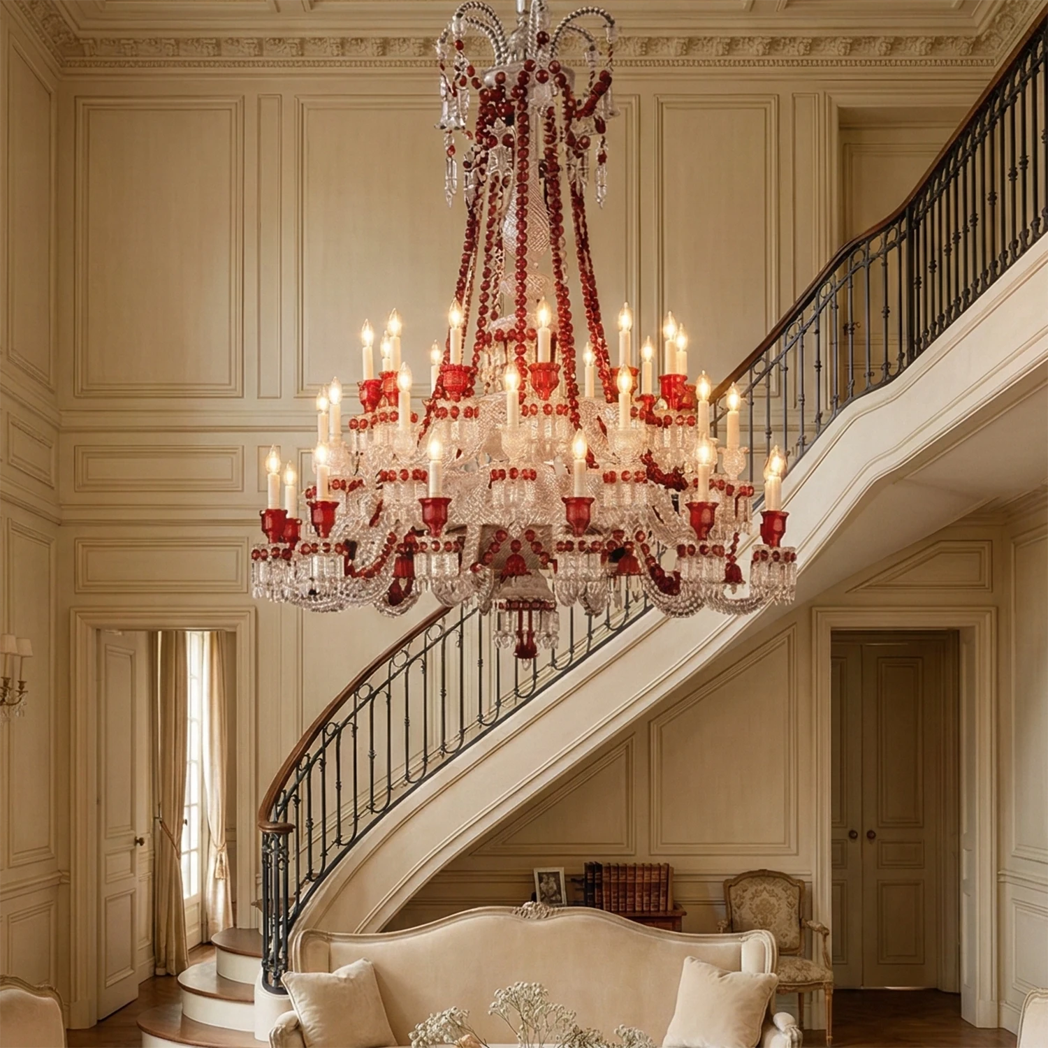 Brilliant Starry Crystal Chandelier - Spiral Staircase Grand Architectural Light | HoaiLamp