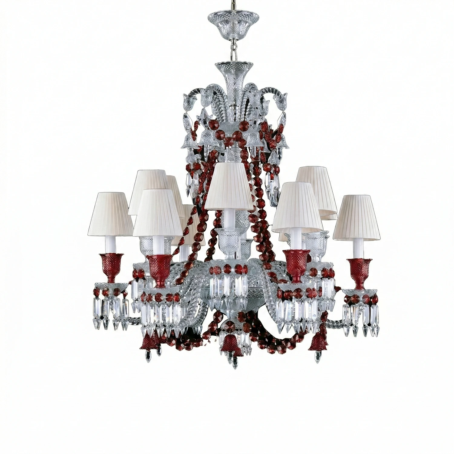 Brilliant Starry Crystal Chandelier - Elegant Fabric Shade Luxury Option | HoaiLamp