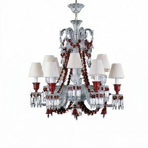 Brilliant Starry Crystal Chandelier - Elegant Fabric Shade Luxury Option | HoaiLamp