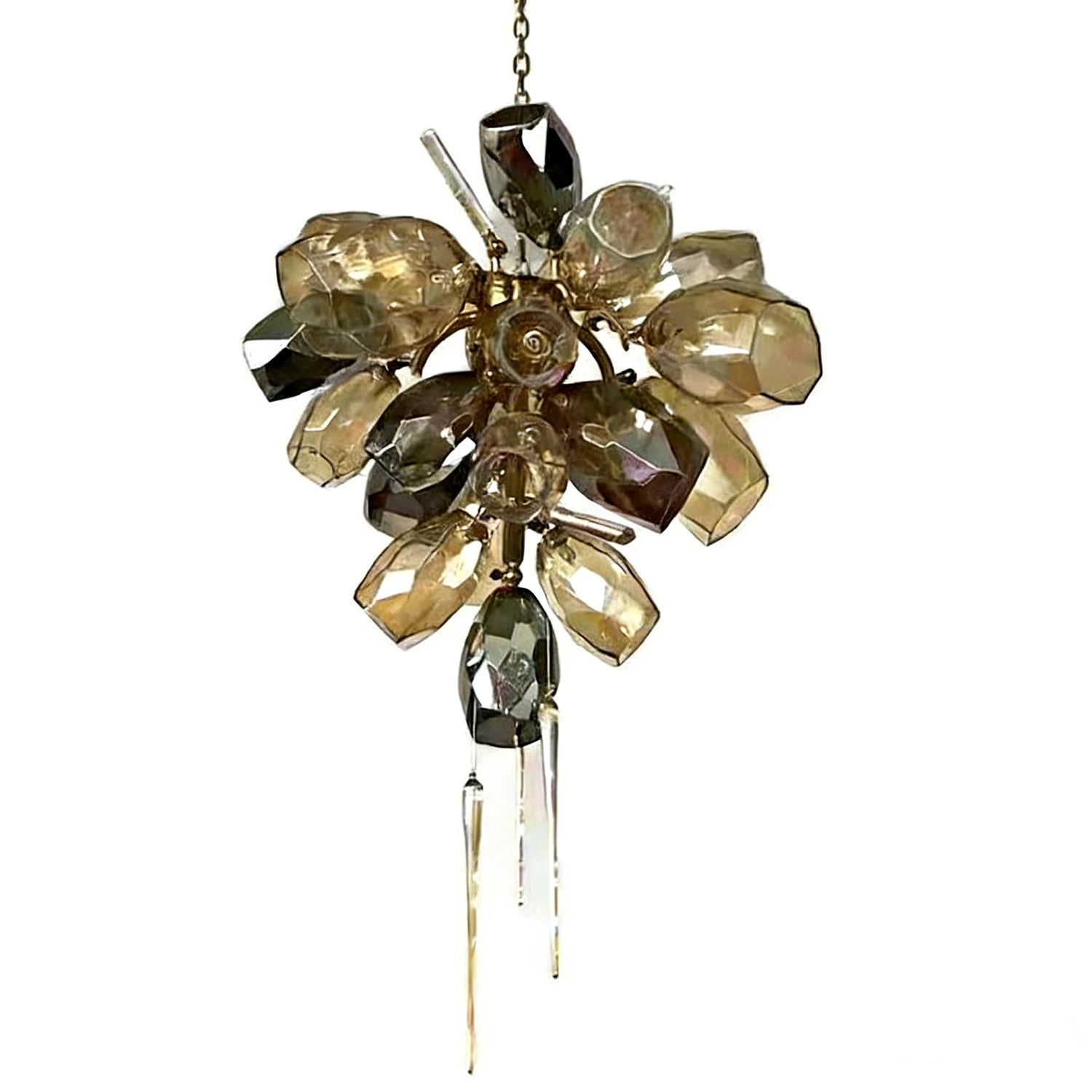 Britannica Luxury Stained Glass Chandelier - White Background Small Round Light Off Texture | HoaiLamp
