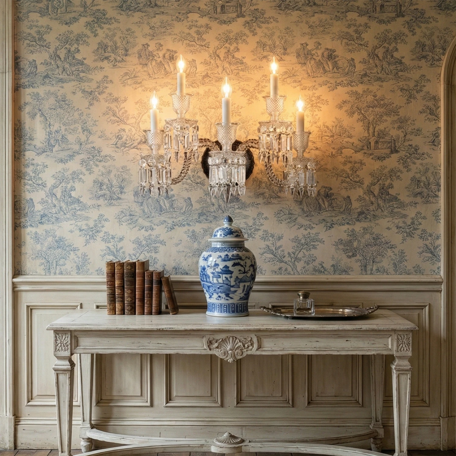 Caelum Apex Crystal Wall Lamp - Luxury Console Table Accent Lighting | HoaiLamp
