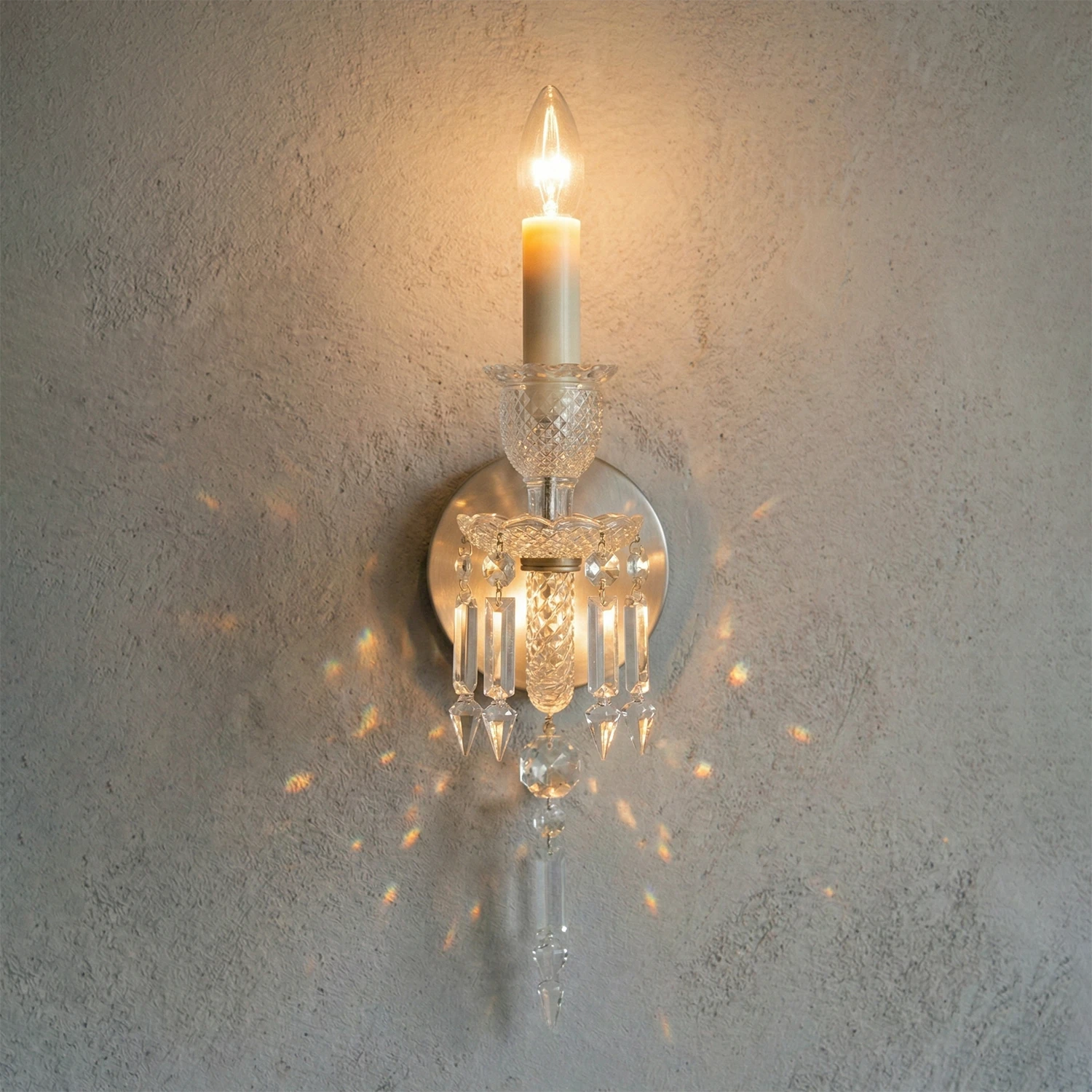 Caelum Apex Crystal Wall Lamp - Radiant Warm Single Glow | HoaiLamp
